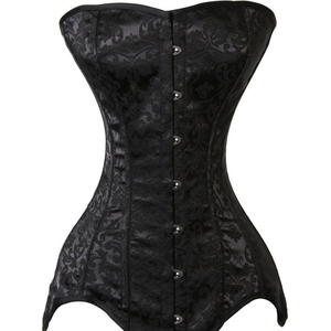 Corsé Moldeador de Satén Negro para Mujer, Control Firme, con Botones Frontales, Control de Abdomen, Ropa Interior de Uso Diario, Spandex y Nylon - Product Image 5