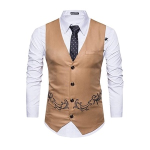 เสื้อกั๊กเสื้อกั๊กปักลายสำหรับผู้ชาย - Product Image 4