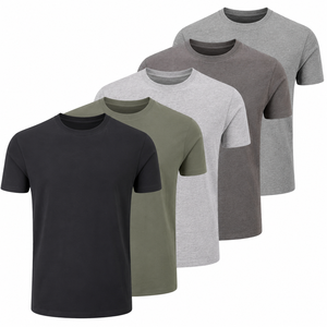 100% Cotton Premium Men Plain Cotton T Shirt Custom <b>Logo</b> Oversized Crew Neck Casual Summer Blank Tee for Men Printed For Unisex - Product Image 2
