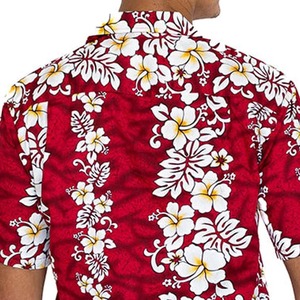 Chemise hawaïenne rouge à fleurs pour homme, manches courtes, col rabattu, imprimé respirant, chemise de vacances d'été - Product Image 6