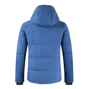 Veste matelassée technique bleue personnalisée pour homme, vente en gros, à capuche, multi-poches, manteau bulle chaud rembourré, veste d'extérieur d'hiver, OEM - Product Image 2