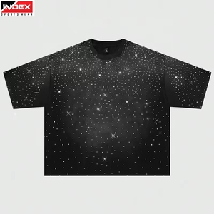 Trendy USA Rhinestone <b>T</b> Shirt Men Sparkle Bling Luxury Cotton Shirt Stylish Casual Streetwear Front <b>Back</b> Design - Product Image 1
