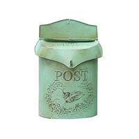 Boîte aux lettres vintage en métal bronze, forme enveloppe, gaufrée, à fixer au mur, pour extérieur, décoration murale pour maison et jardin