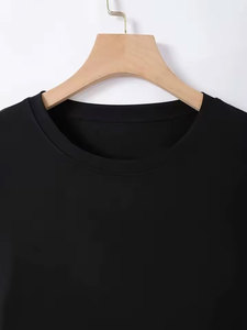 Camisetas de Algodón de Color Sólido para Mujer, Camiseta Corta para Correr, Top Corto para Yoga y Fitness, Camiseta Cómoda y a la Moda, Ropa de Verano - Product Image 2