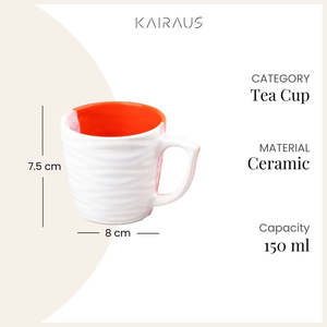Multicolored Wavy Ceramic Tea <b>Cup</b> <b>Set</b> of 6 - Product Image 5