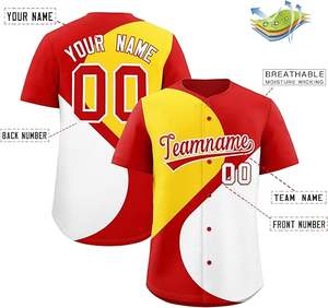 Camiseta de Béisbol Personalizada al por Mayor, Jersey Transpirable con Cuello en V, Uniforme Masculino, Opción de Talla Grande, Jersey de Béisbol Sublimado para Equipos - Product Image 2