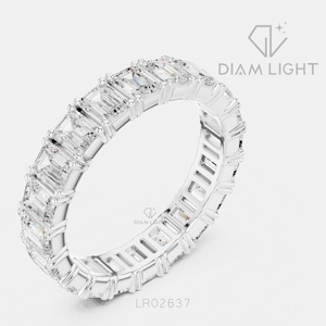 Bague de fiançailles en or blanc 14 carats avec diamant de laboratoire certifié IGI, taille émeraude 2,98 carats, bijoux fins - Product Image 2