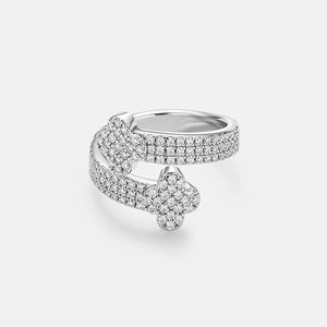 Bague unisexe de luxe en argent avec moissanite 0,5 carat sertie à griffes pour mariage et fiançailles - Product Image 1