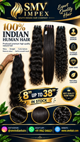 Ekstensi rambut manusia India. Rambut manusia remy asli berkualitas tinggi premium, kutikula sejajar, tanpa proses kimia, dari satu donor.