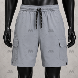 Pantalones Cortos Cargo para Hombre con Cordón Ajustable, Cintura Media, Casuales, de Poliéster/Algodón, con Bolsillos, Tipo Falda, Elásticos y Utilitarios - Product Image 3