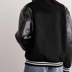 Men's Stand Collar Satin Varsity <b>Jacket</b> with Canvas Fabric Custom Logo Front Quick Dry Breathable Wholesale Price - Product Image 3