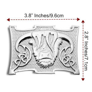 Hebilla para cinturón de kilt escocés - Hebilla de peltre con diseño de vaca de las Tierras Altas, elegante accesorio celta para hombre, 10 cm x 7,6 cm - Product Image 3
