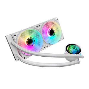 AITC Kingsman Gaming KA-R240 White ARGB Aluminum Fluid Bearing 240mm Dual <b>Fan</b> AIO Water <b>Cooling</b> System Intel <b>Computer</b> Case - Product Image 1