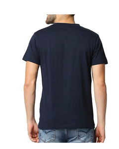 T-shirt pour homme de qualité supérieure, coupe confortable, logo personnalisé, respirant, multi-panneaux, 100% coton, motif uni. - Product Image 3