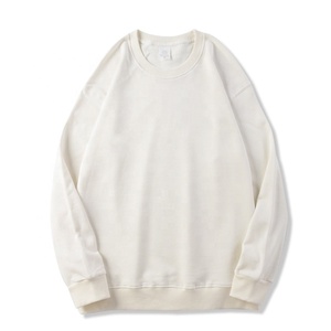 Top Quality Homme Genser Svitcemizo Men's Plain White Sweatshirt Thick Polyester Cotton Heavy Neck Pullover Unisex 350GSM - Product Image 1