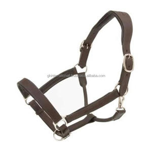 Double couche Full Adjustable cuir rembourré licou de cheval de haute qualité produits de course équestre cheval licou cheval - Product Image 3