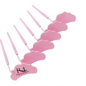 Nouveau produit - Miroir pour extensions de cils en acier inoxydable avec poignée en forme de nuage rose poudré et revêtement diamanté - Personnalisable - Product Image 4