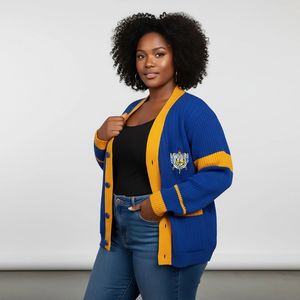 Cardigan en tricot rayé pour femme, élégant, boutonné sur le devant, à manches longues, décontracté, tendance, pull chaud superposé à ouverture frontale - Product Image 2