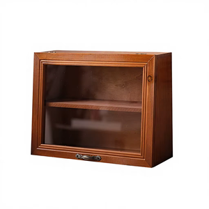 WOQI Factory Rectangle Classic Large Capacity 2-Layer Dustproof Wooden Display Cabinet with Transparent Window for Food <b>Storage</b> - Product Image 3