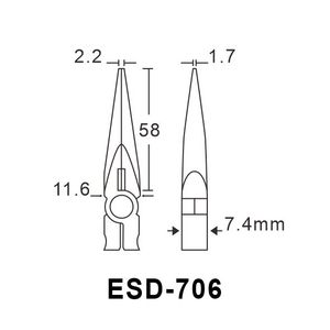 [WIGA]ESD-706 OEM Supported Multi-Functional <b>Long</b> <b>Nose</b> Pliers Serrated Metric Chrome Vanadium Steel Soft Grip Easy-To-Operate - Product Image 5