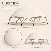 Tente Dôme de Luxe BOTEEN pour Glamping, Villa, Hôtel, Resort, Membrane Tensile 950G, 12x12x4.9M, Connecteurs en Tube d'Acier Galvanisé 50x70mm