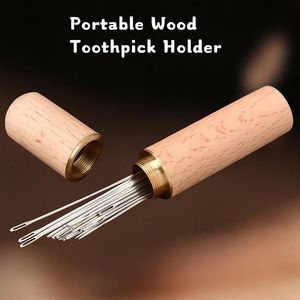 Porta Stuzzicadenti in Legno Portatile, Impermeabile, Contenitore per Picnic all'Aperto con 9 Stuzzicadenti Inclusi per Picnic e Campeggio - Product Image 3