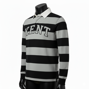 Maillot de rugby personnalisé en molleton de coton respirant pour broderie appliquée, manches longues, épais, pour hommes, OEM ODM, vente en gros - Product Image 2