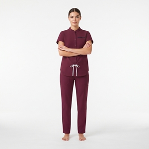 Ensemble de blouses médicales pour femmes Hawk Eye, couleur bordeaux, polyester, uniforme médical, vêtements de travail pour hôpital, pantalon et haut - Product Image 5