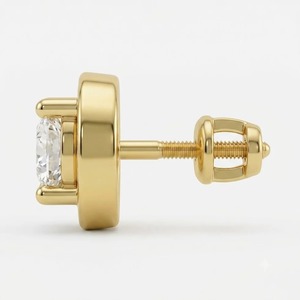 Pendientes de Oro Amarillo de 9K al por Mayor para Hombre con Diamante Redondo Brillante de 0.25CT Cultivado en Laboratorio, Estilo Bisel de 4 Puntas, Joyería Fina - Product Image 2