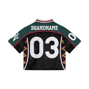 Maillots de football américain personnalisés par sublimation, T-shirts de sport Hip Hop en maille unie pour adultes, maillots universitaires personnalisables - Product Image 6