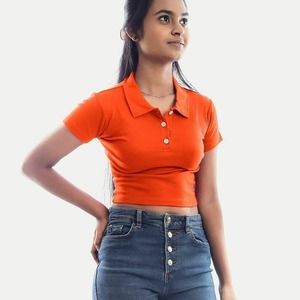 Camiseta Polo Clásica de Tenis de Manga Corta para Mujer, Ropa de Golf, Corte Ajustado, Ropa de Tenis para Mujer, Tops Cortos de Yoga - Product Image 4