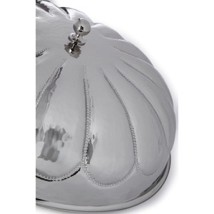 Elegant Silver Chafing Dish Featuring A Pumpkin Shaped Lid Cage <b>Stand</b> And Serving Spoon Ideal For Fine Dining Wedding Events - Product Image 5