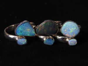 แหวนโอปอลออสเตรเลียแบบดับเบิ้ลปรับขนาดได้-เงินแท้925-พลอยประจำเดือนตุลาคม-เครื่องประดับทำมือ-ของขวัญสำหรับเธอ - Product Image 2