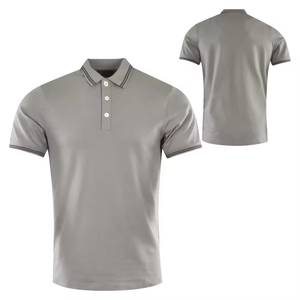 แฮร์รี จอห์นสัน โปรดักชั่นเสื้อโปโลแขนสั้นผู้ชาย สีพื้น ทรงปกติ ผ้าถัก สไตล์ลำลอง สีเทา - Product Image 4