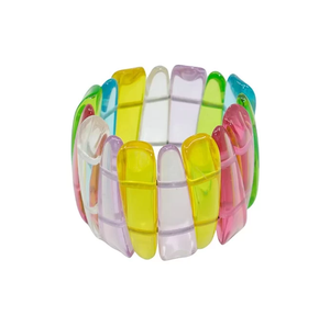 Nouveaux Bracelets Géométriques Facettés en Résine Bleu Ciel Vintage, Bijoux Faits Main Tendance et Élégants en Acrylique Large et Massif pour Femme, Idéaux pour les Fêtes - Product Image 6