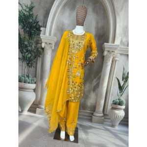 Ensemble de costume pour femmes de designer avec broderie de paillettes multi-aiguilles - Product Image 2