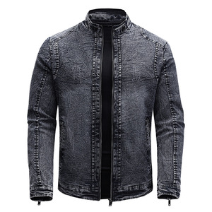 2025 New Men's Jeans Jacket Comfortable Streetwear with Front Logo Casual Solid Color for Winter Casual Wear - Product Image 1