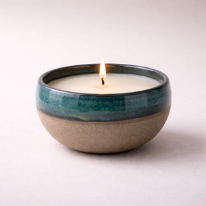 Hand Painted Ceramic Candle Vessel Wide Bowl Thick Durable Heat Resistant Smooth Finish Single Wick Elegant Home Decor - Product Image 2