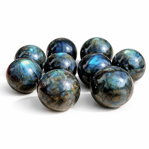 Natural Labradorite Gemstone <b>Sphere</b> (<b>Ball</b>) Polished Fairy Healing Stone for Meditation and Home Decor From Rajasthan Wholesale - Product Image 1