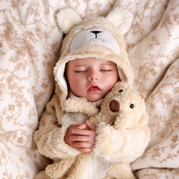 Muñeca Bebé Reborn Babeside RTS Twinnie de 17 Pulgadas, Cuerpo Completo de Vinilo, Mini Juguete Suave, Bebé Niña Dormida, Envío Rápido