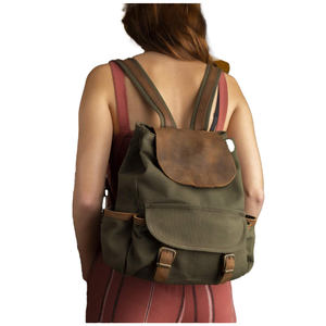 Mochila para Portátil de Lona con Forro de PVC de Lujo, Unisex, Personalizable, con Cierre de Cremallera, Diseño de Panel Impermeable, Portátil, para Viajes, Estudiantes, 24L - Product Image 4