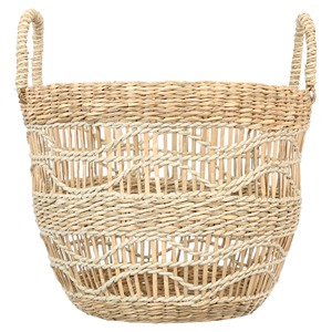 Panier en jonc de mer tressé à la main avec détails uniques, panier de rangement artisanal, vente en gros, écologique, fabriqué au Vietnam - Product Image 3