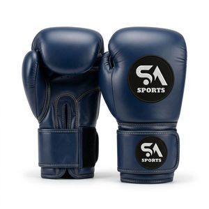 Classic Navy Blue Secure <b>Velcro</b> Closure Gel Padding Heavy Bag Workout SA Sports Boxing Gloves - Product Image 1