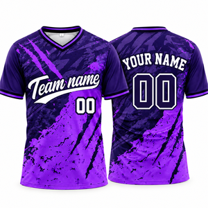 Camiseta de Fútbol Americano Sublimada Personalizada con Cuello en V, Manga Corta, Diseño Gráfico, Secado Rápido, Transpirable para Hombre, para Prácticas de Equipo - Product Image 5