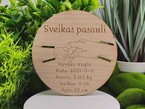 Handcrafted Wooden Birth Baby <b>Puzzle</b> Plaque | Smooth Polished Finish | Good Quality Craft | Direct Factory Price - Product Image 2