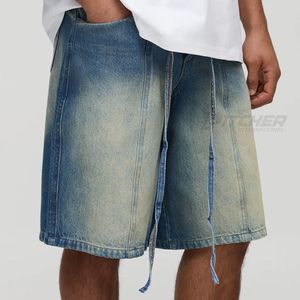 Shorts en jean Y2K droits pour hommes, personnalisables, écologiques, respirants, style streetwear décontracté, vente en gros usine - Product Image 1