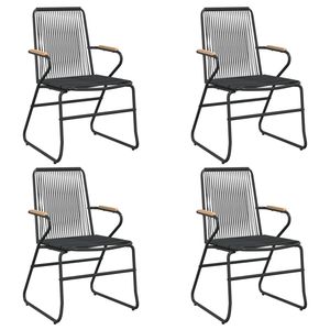Set da Pranzo da Giardino in Rattan PVC Nero di Media Dimensione, 4 Posti, Arredamento da Esterno dal Design Contemporaneo con Struttura in Metallo - Product Image 6