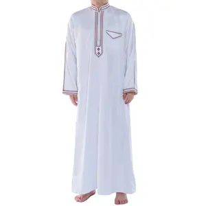 ثوب عربي إسلامي ثوب عربي أنيق مصنوع من النسيج العربي ثوب إسلامي للرجال ملون وصوف على الصدر مطرز