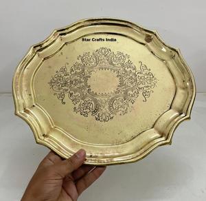 Assiettes de présentation de luxe élégantes de 13 pouces en plastique doré pour mariage, avec bordure argentée ou or rose, pour événements - Product Image 6