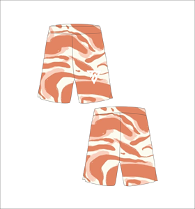 Shorts de basketball personnalisés pour hommes en mesh sublimé, séchage rapide, entraînement, gym, fitness, sport, motif tourbillon crème terre-cuite orange - Product Image 1